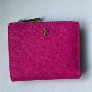 Tory Burch Pink Saffiano Leather Wallet